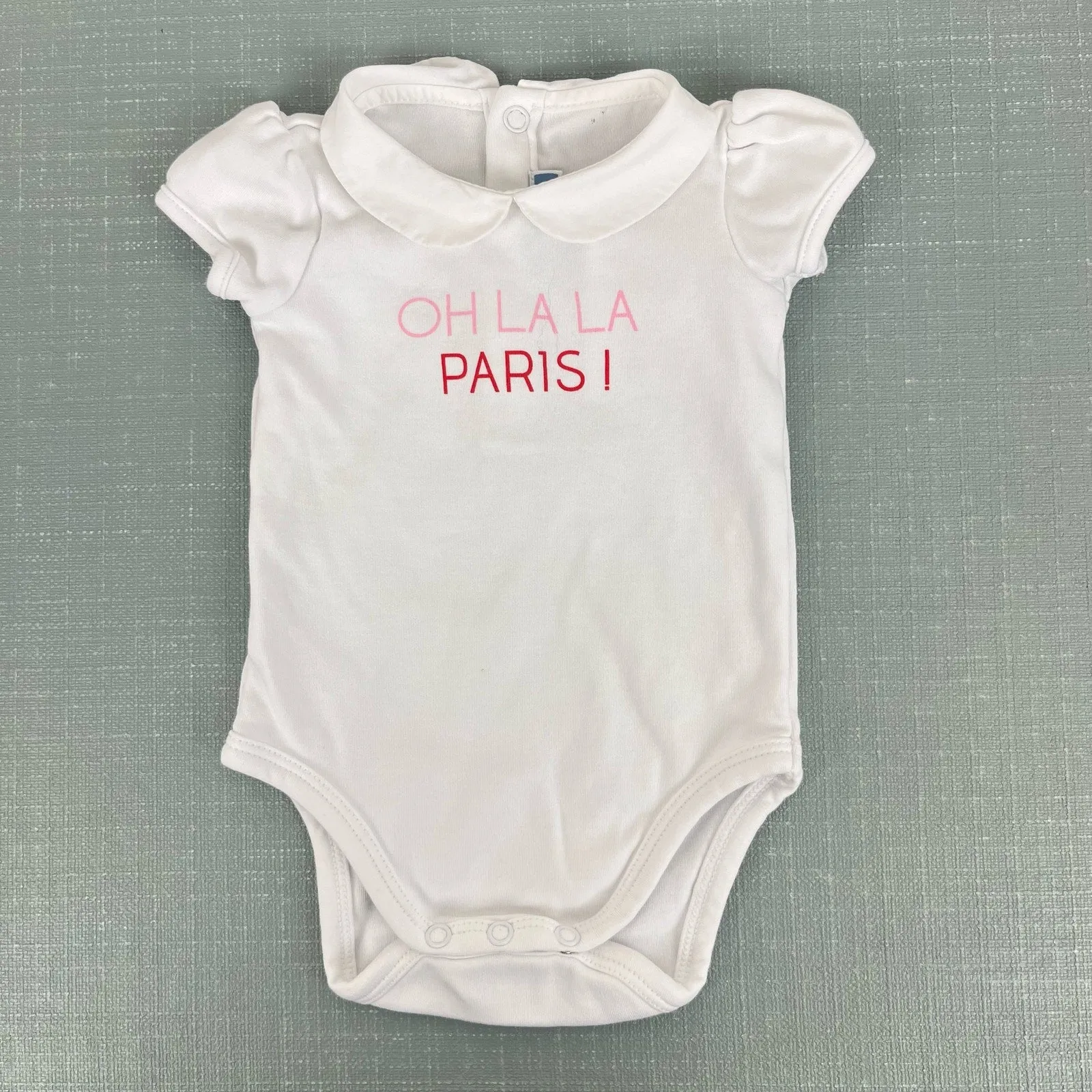 Editors Choice Jacadi Oh La La Paris! White Bodysuit 1 Month  Limited Availability!