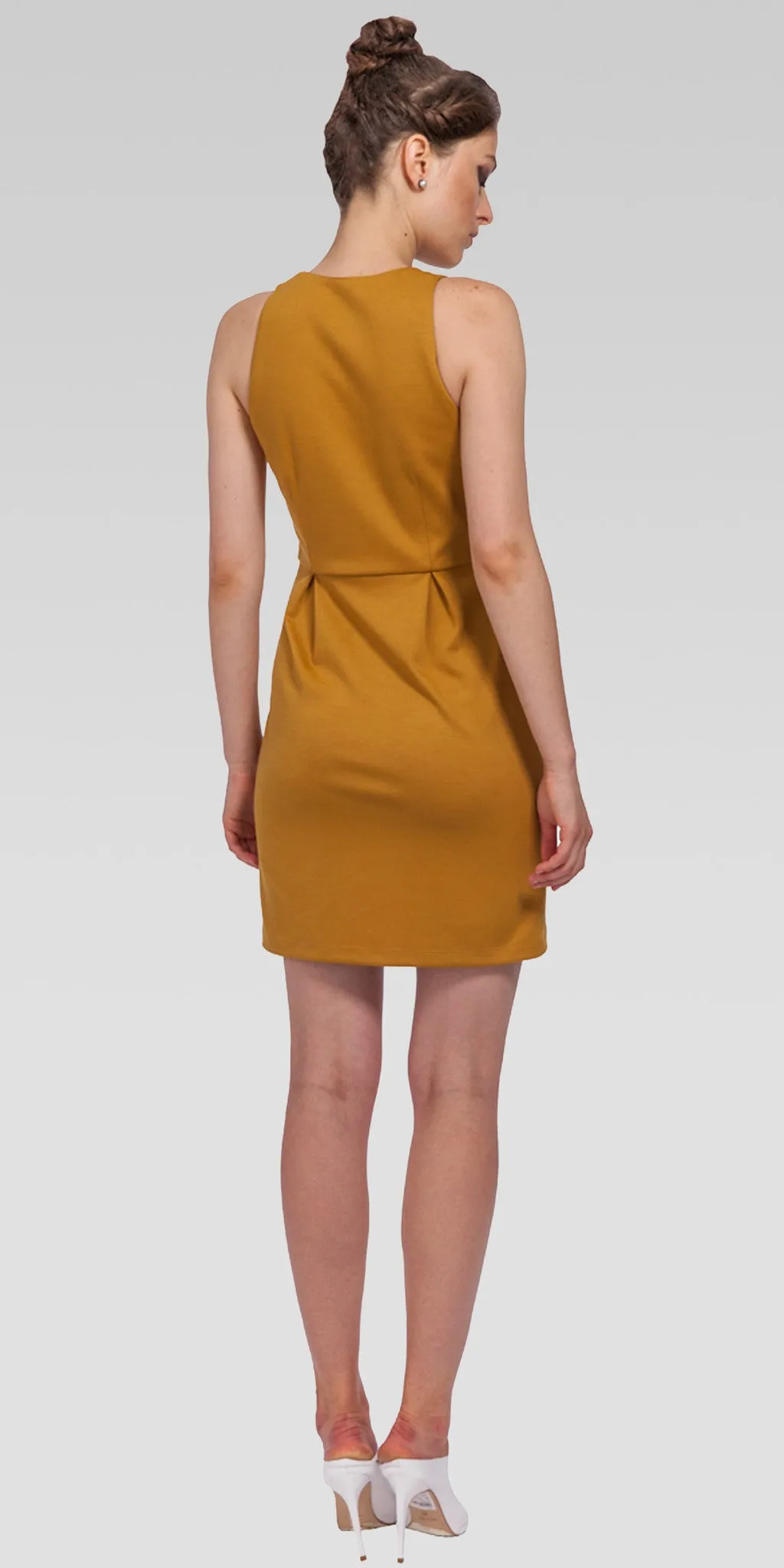 Editors Choice Zipperd Front Bodycon Mini Dress - Marigold  Limited Release!