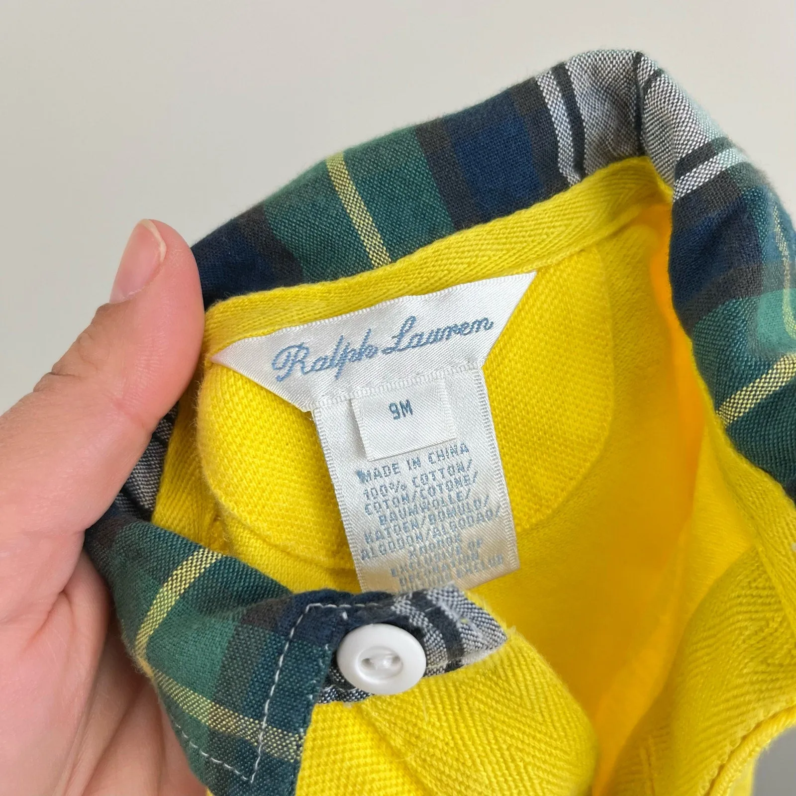Editors Pick Ralph Lauren Yellow Polo Shortall Romper 9 Months  Today Only!