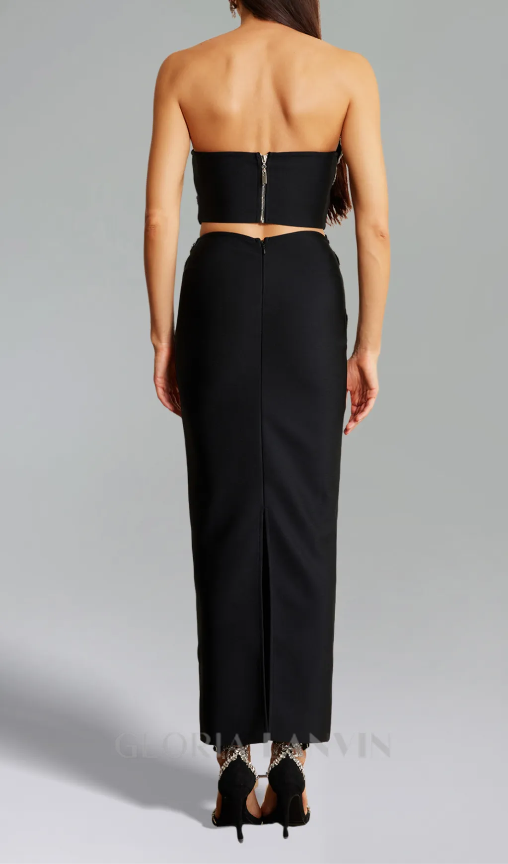 ELEGANZA FLOWERS WITH DIAMONDS BANDAGE TWO-PIECE SET Gloria Lanvin