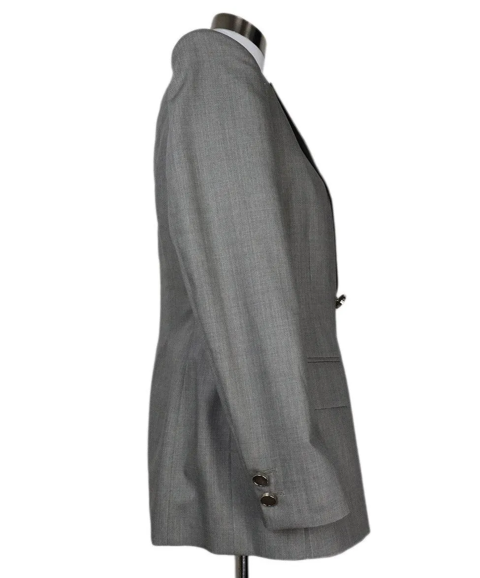 Escada Vintage Grey Wool & Silk Blazer sz 8