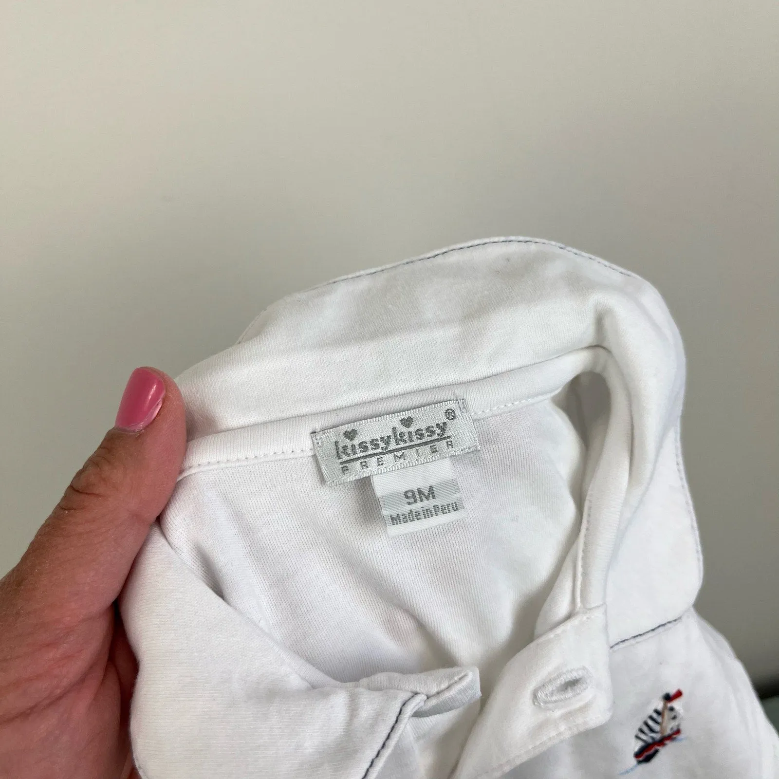 Exclusive Kissy Kissy White Sailboat Playsuit Romper 9 Months  Last Few Pieces!