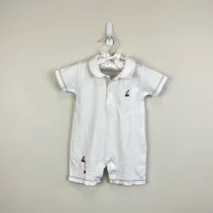 Exclusive Kissy Kissy White Sailboat Playsuit Romper 9 Months  Last Few Pieces!