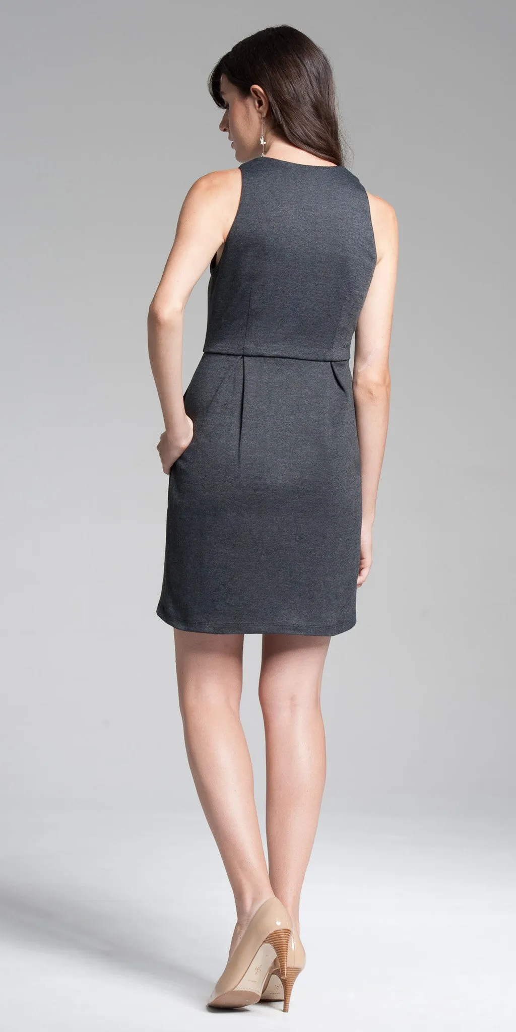 Exclusive Zipperd Front Bodycon Mini Dress - Charcoal  Almost Sold Out!