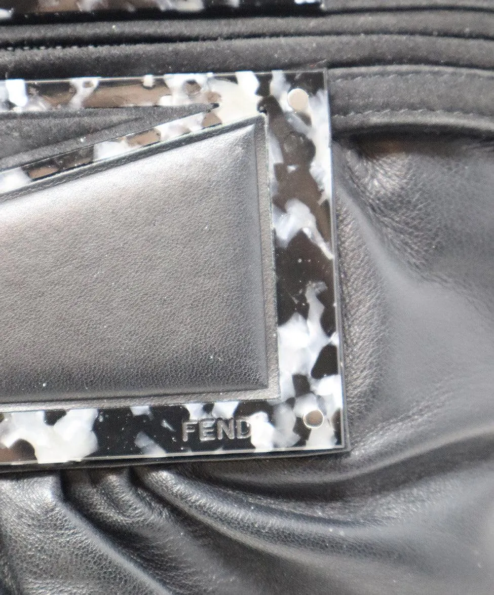 Fendi Black Suede & Lucite Trim Bag