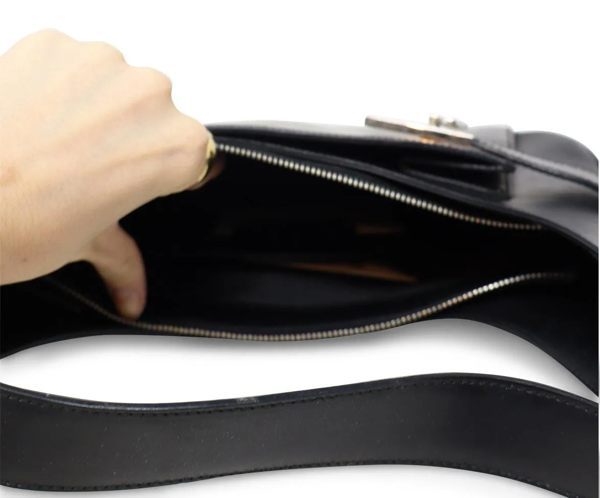 Ferragamo Black Leather Hobo Bag