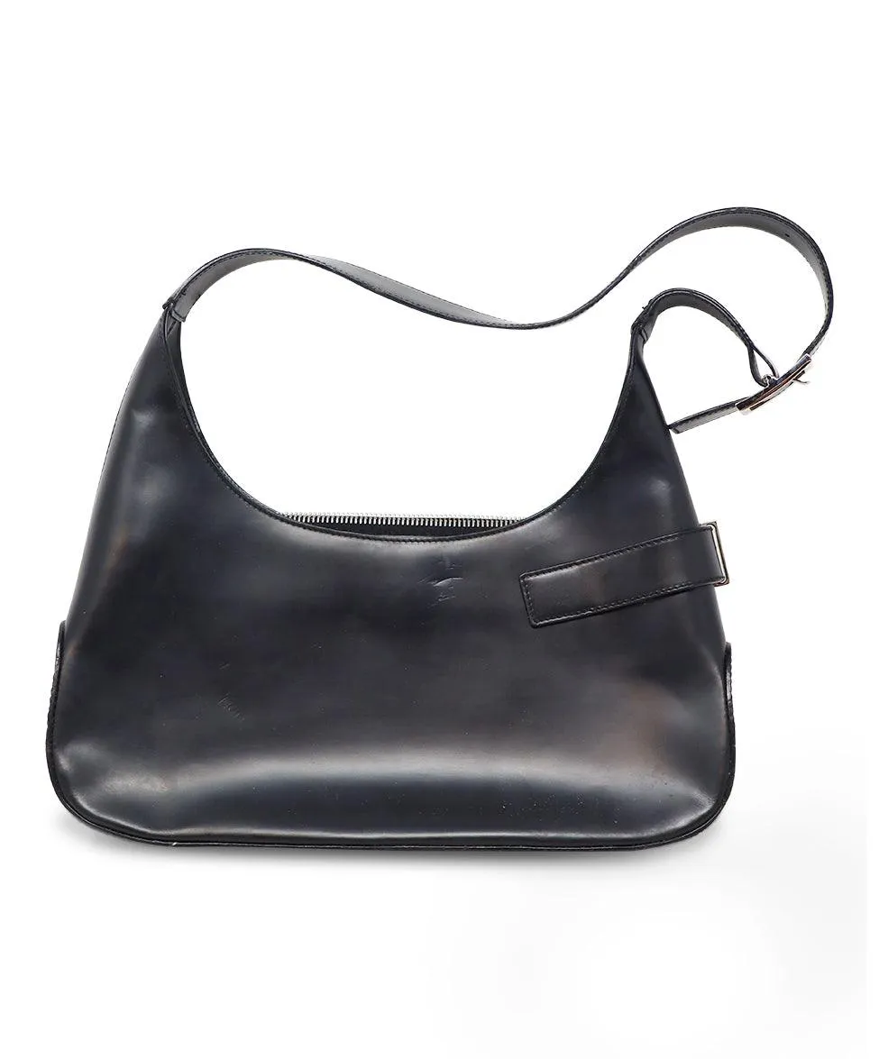 Ferragamo Black Leather Hobo Bag