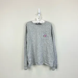 Final Few Vineyard Vines Girls Snowboard Whale Long Sleeve Pocket Tee Small 7-8  Going Fast!