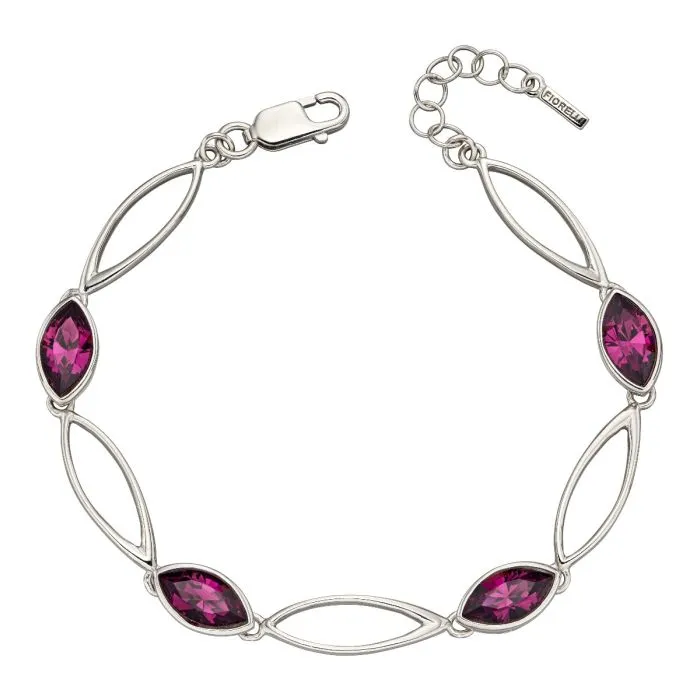 Fiorelli Silver Amethyst Crystal Bracelet B5210M