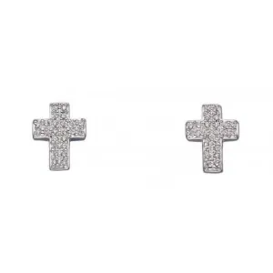 Fiorelli Silver Cross Stud Earrings E5650C