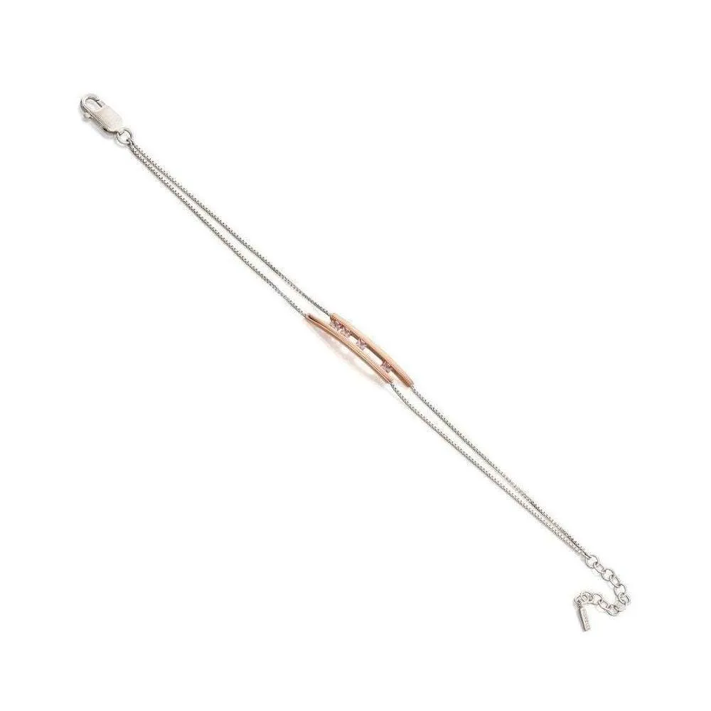 Fiorelli Silver Rose Pink Crystal Bracelet B4963P