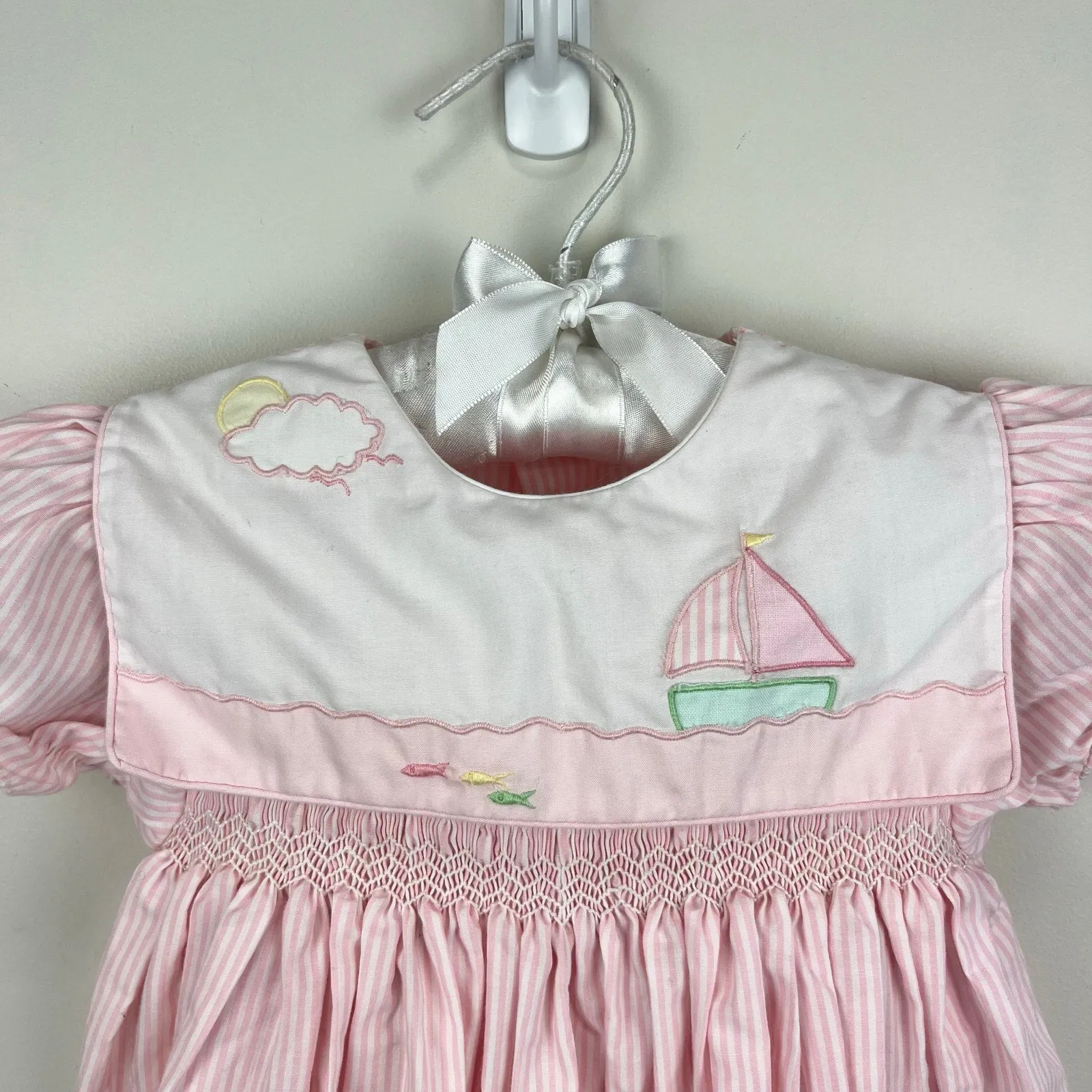 Flash Sale Carriage Boutiques Smocked Pink Sailboat Jumpsuit 24 Months  Last Few Pieces!