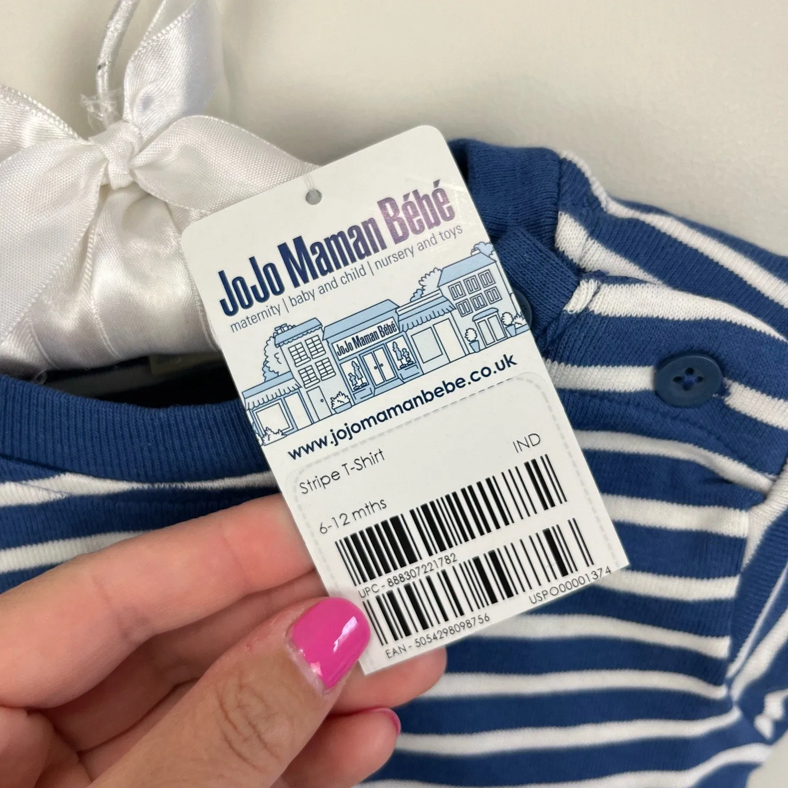 Flash Sale! JoJo Maman Bebe Stripe T-Shirt 6-12 Months NWT  Limited Stock!