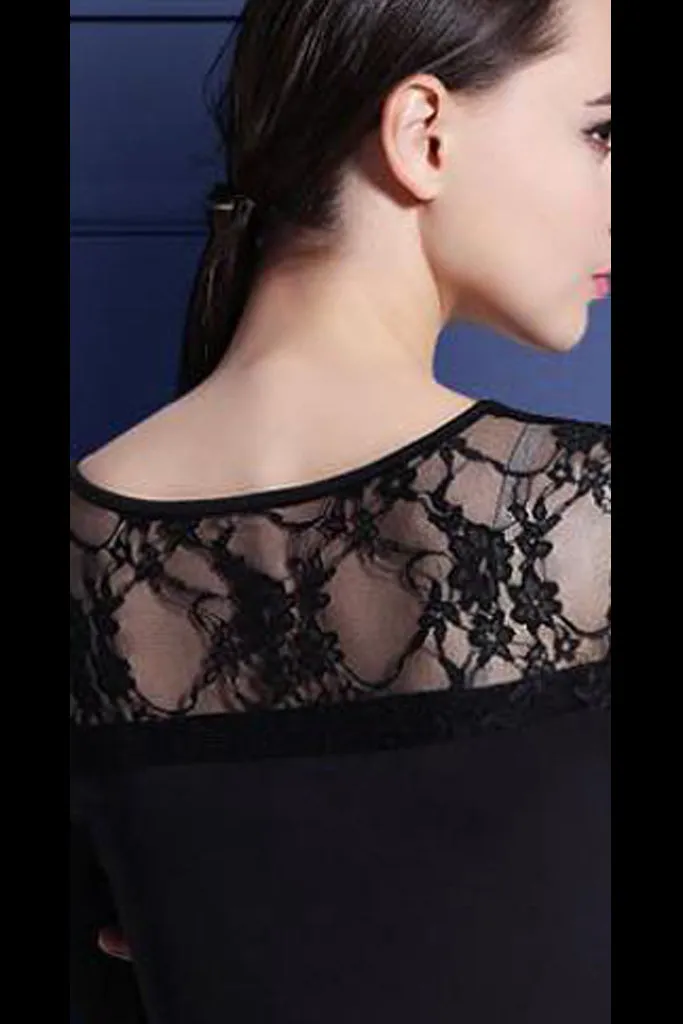 Flash Sale! Long Sleeve lace Mini Dress in Black  Dont Miss Out!