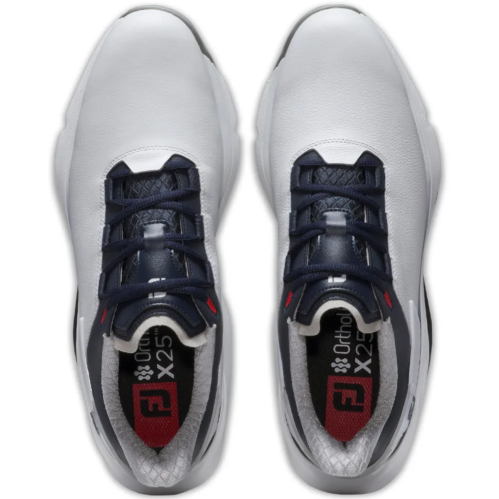 FootJoy PRO SLX Spikeless Waterproof Shoes - White/Navy/Red