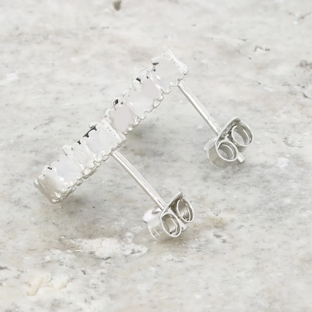 Four Leaf Clover Black Stone Stud Earrings GVL034