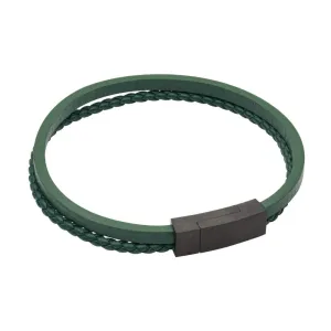 Fred Bennett Green Leather Mens Bracelet B5430