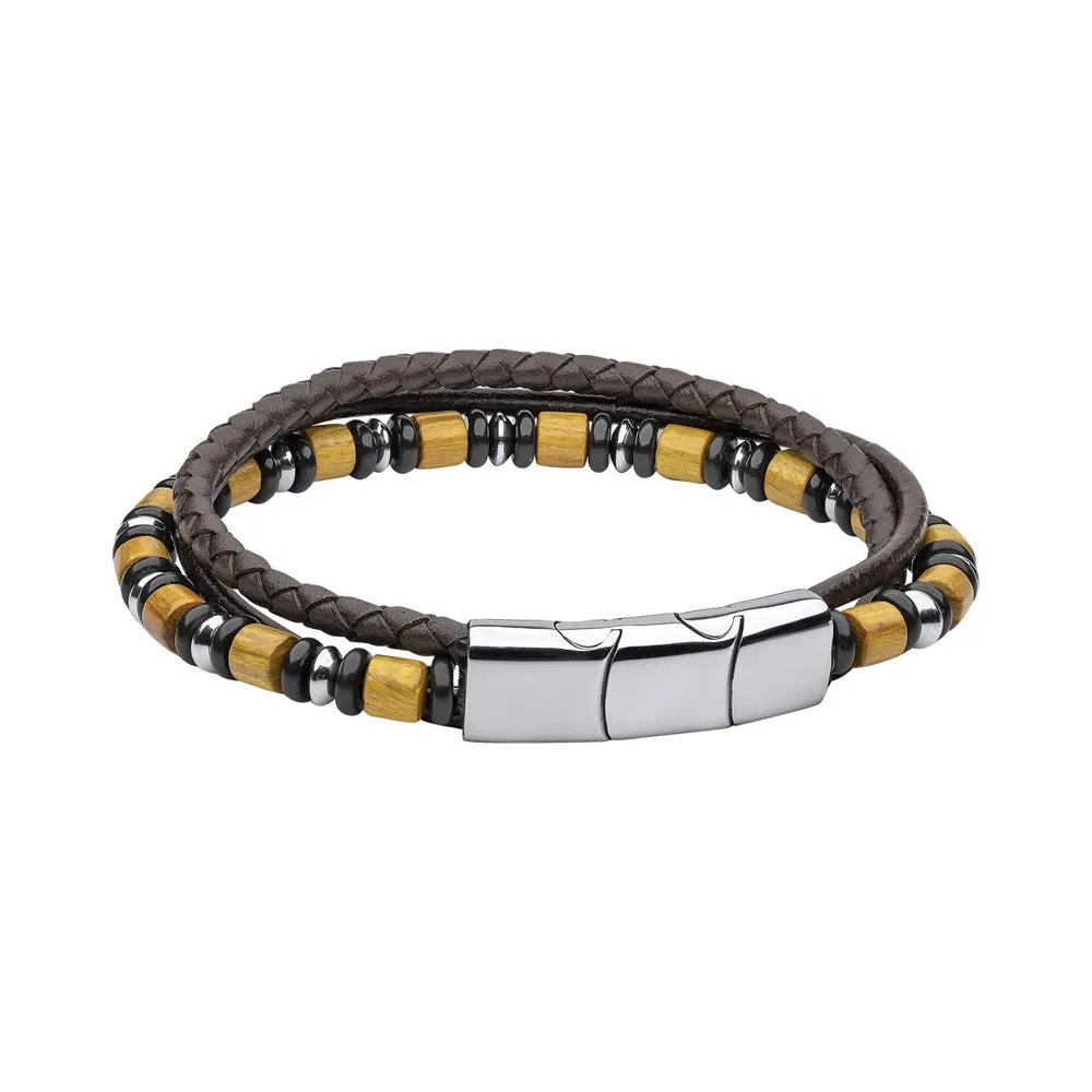Fred Bennett Multi Layered Leather Mens Bracelet B5461