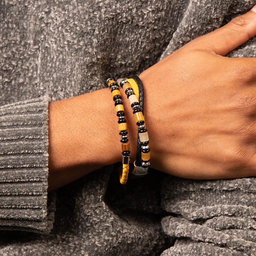 Fred Bennett Multi Layered Leather Mens Bracelet B5461
