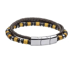 Fred Bennett Multi Layered Leather Mens Bracelet B5461