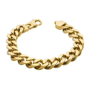 Fred Bennett Stainless Steel Mens Bracelet B5444 - 14ct Gold Plated