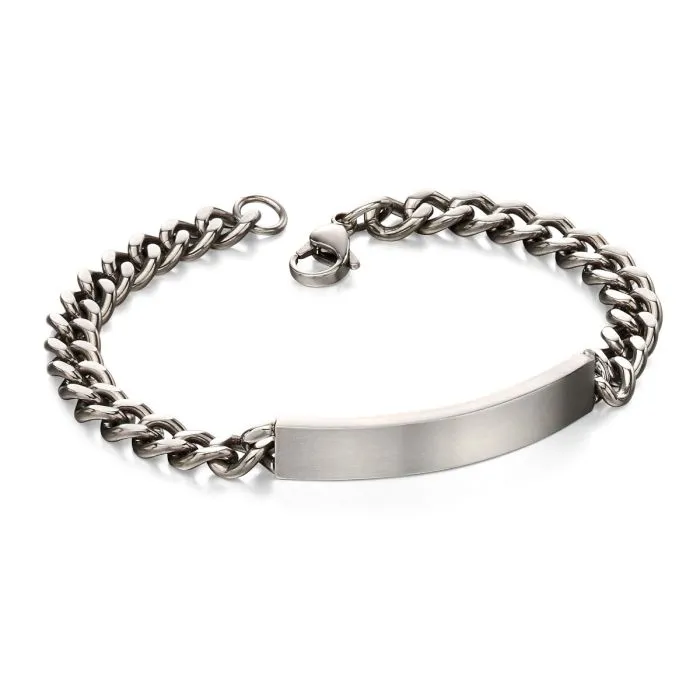 Fred Bennett Stainless Steel Mens ID Bracelet B4987