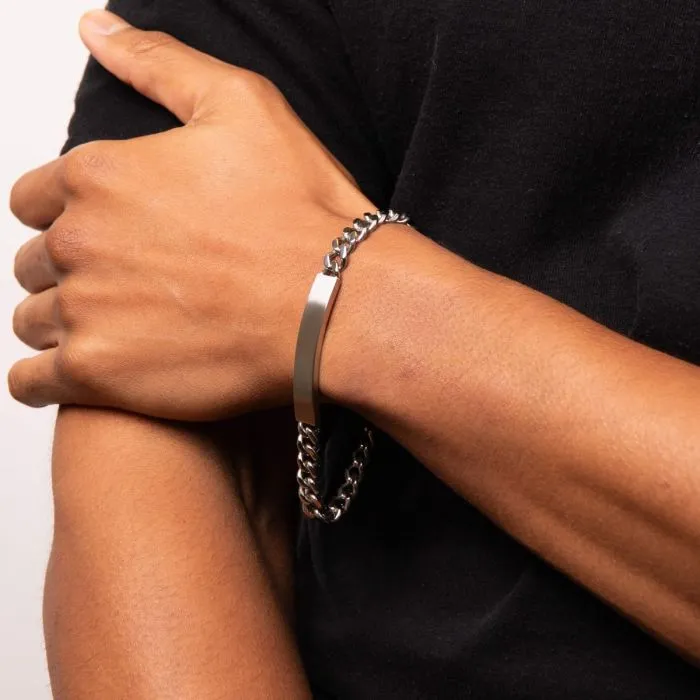 Fred Bennett Stainless Steel Mens ID Bracelet B4987