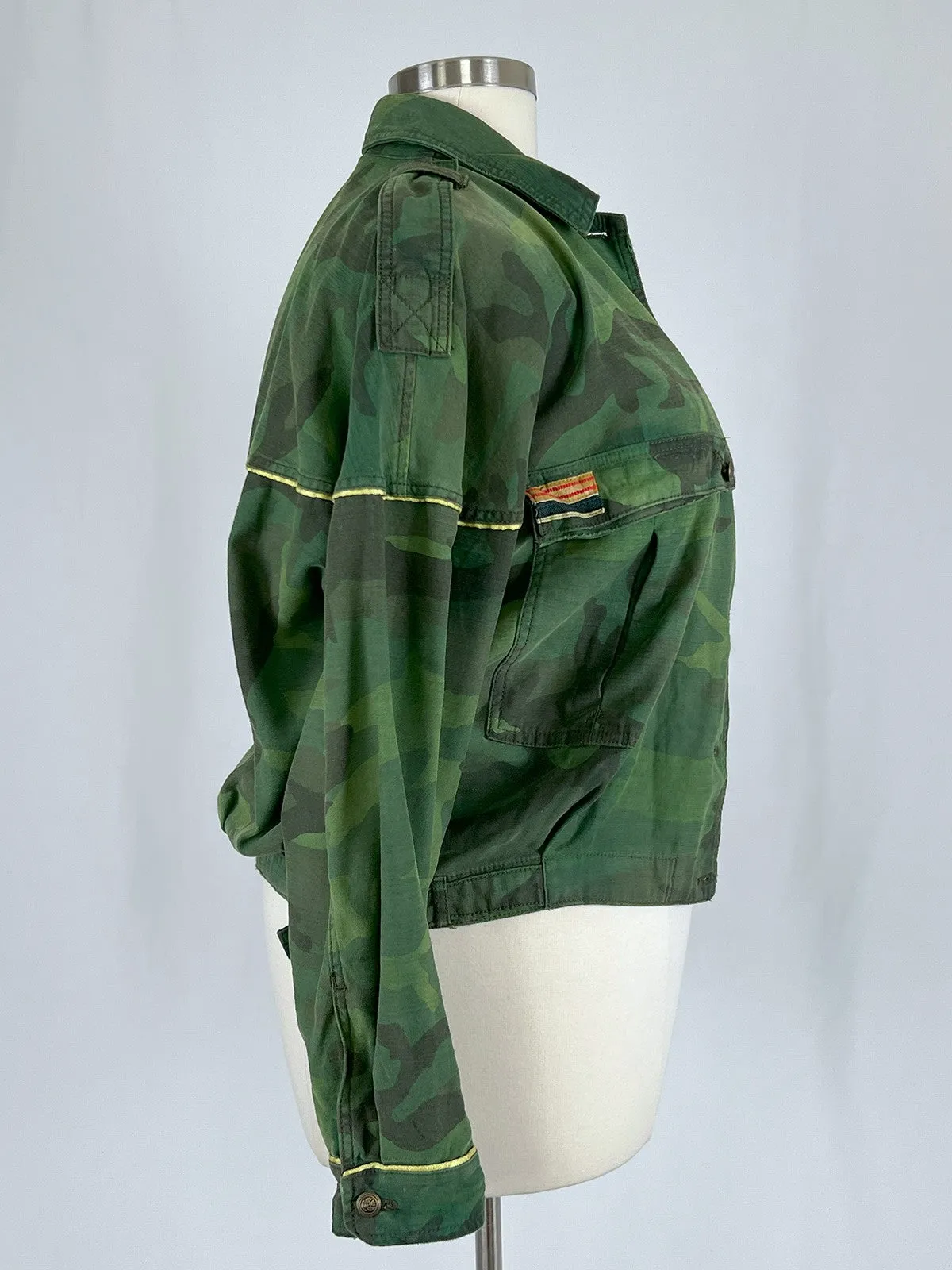 Free People Size 14 Green Camoflage Jacket