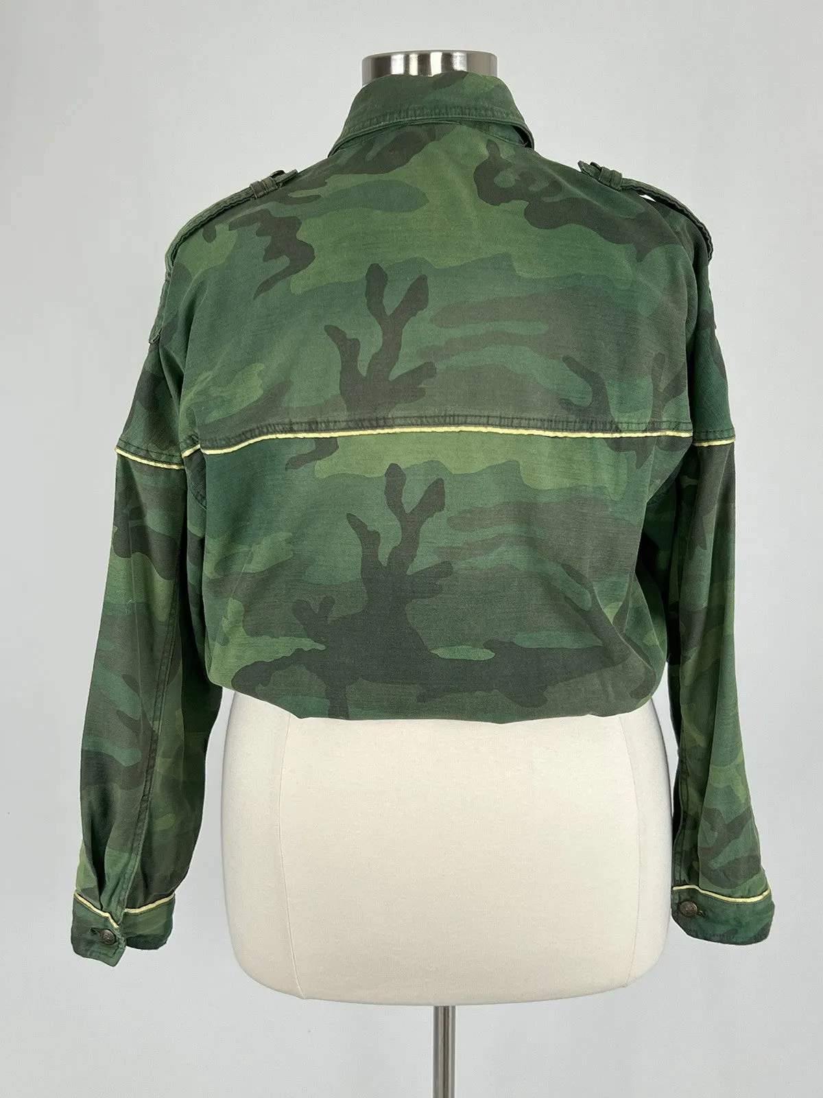 Free People Size 14 Green Camoflage Jacket