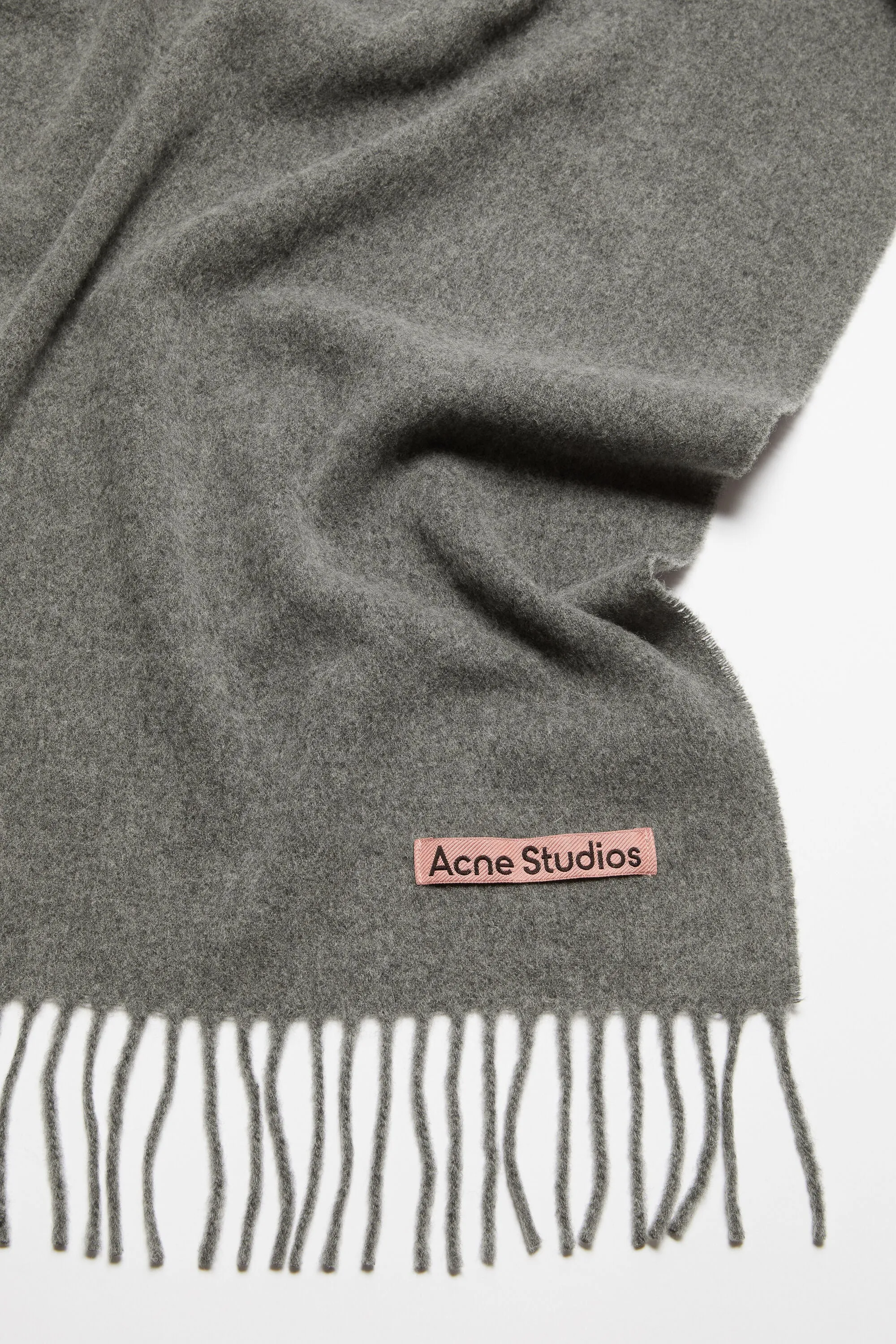 Fringe Wool Scarf Narrow