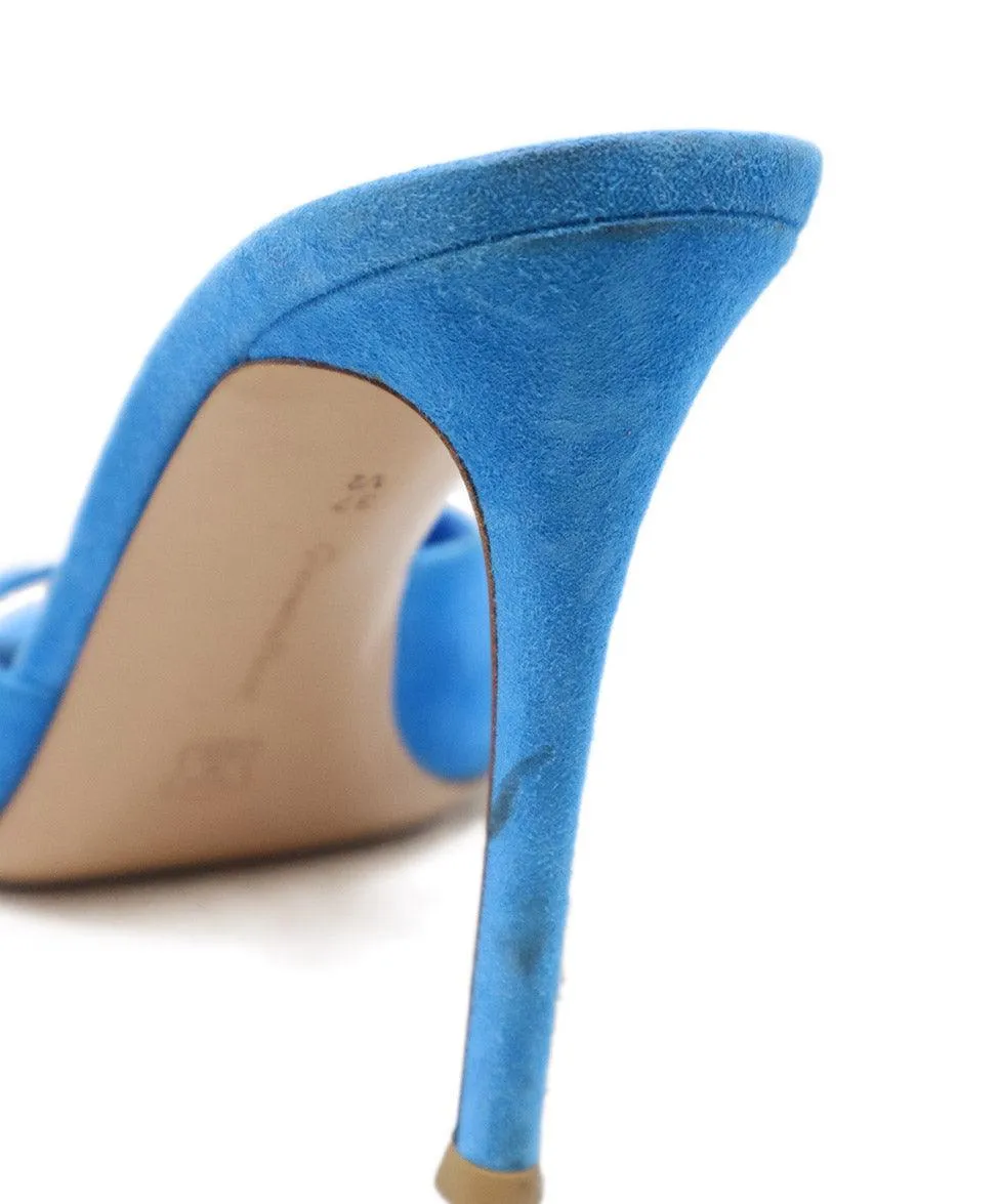 Gianvito Rossi Blue Suede Sandals sz 7.5