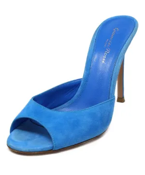 Gianvito Rossi Blue Suede Sandals sz 7.5