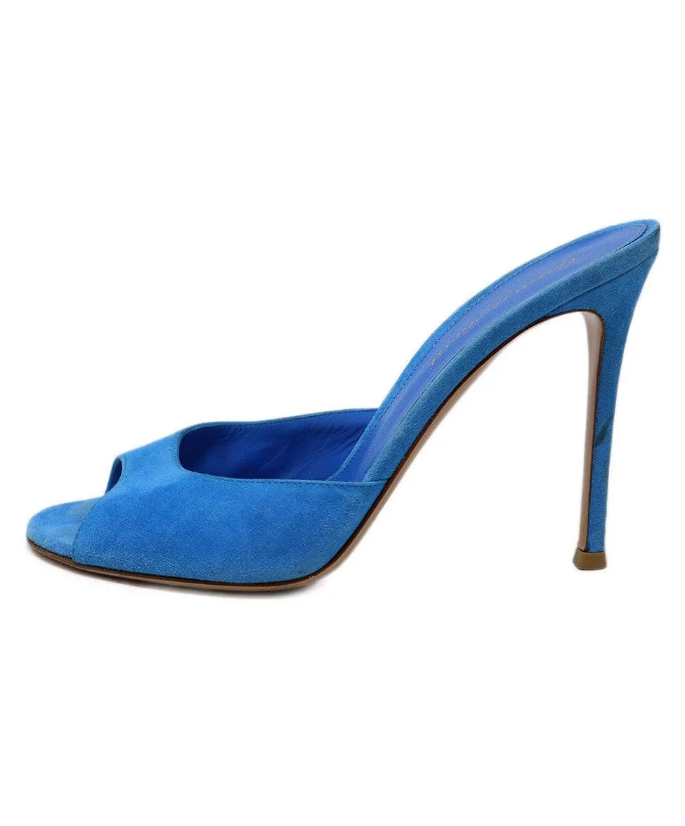 Gianvito Rossi Blue Suede Sandals sz 7.5