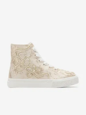 Girls Zoe Mid Baseball Boots in Beige