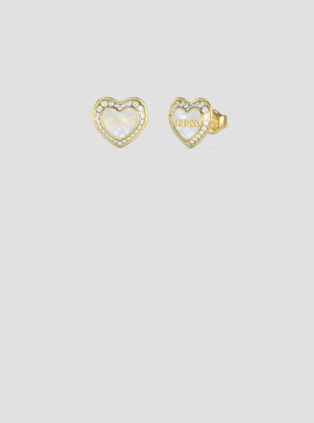 Gold Amami MOP Heart Stud Earrings Guess