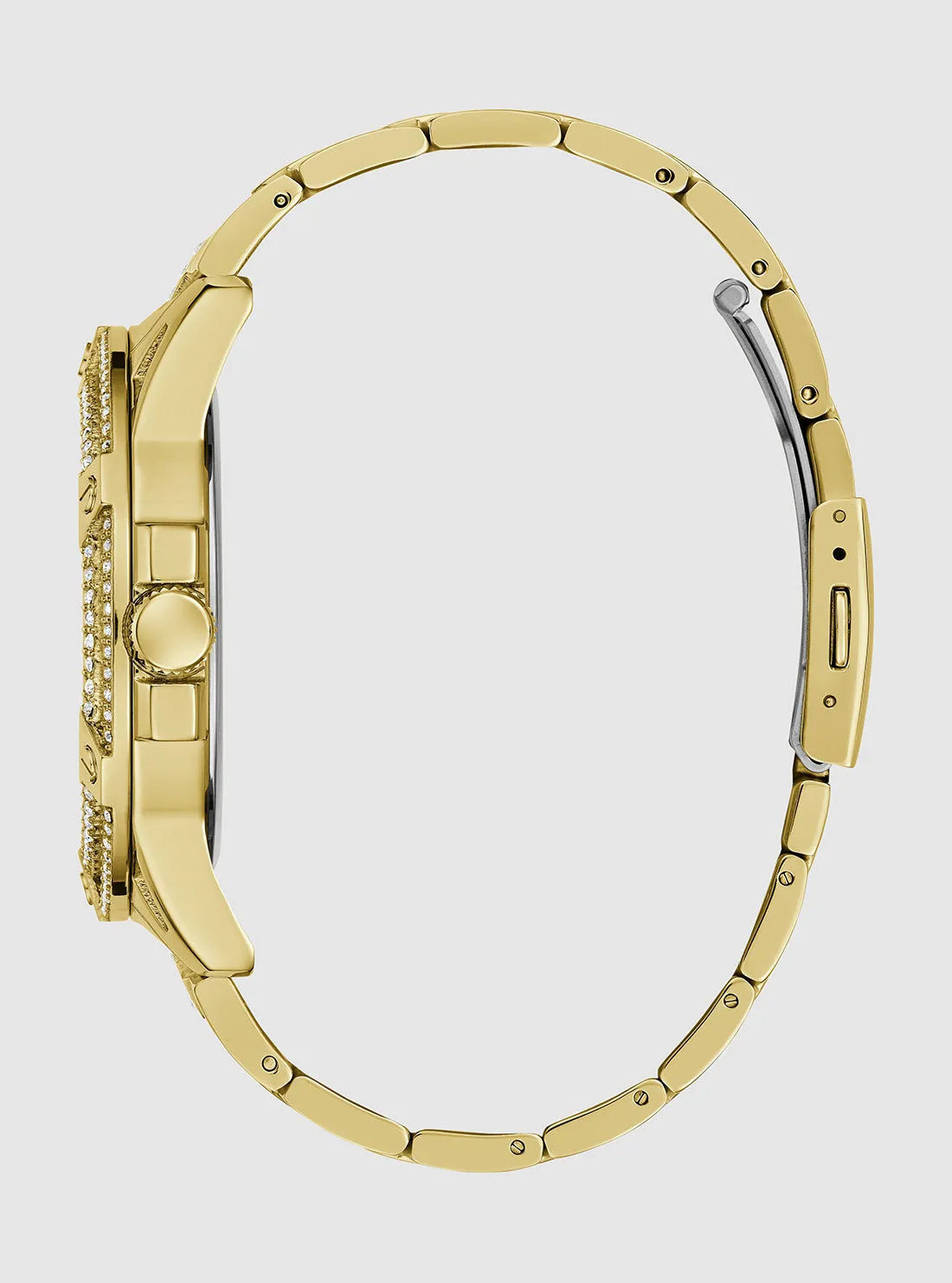 Gold King Animal Print Dial Link Watch Guess