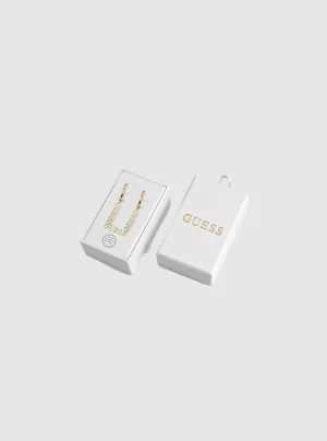 Gold Logo Huggies Earrings Guess