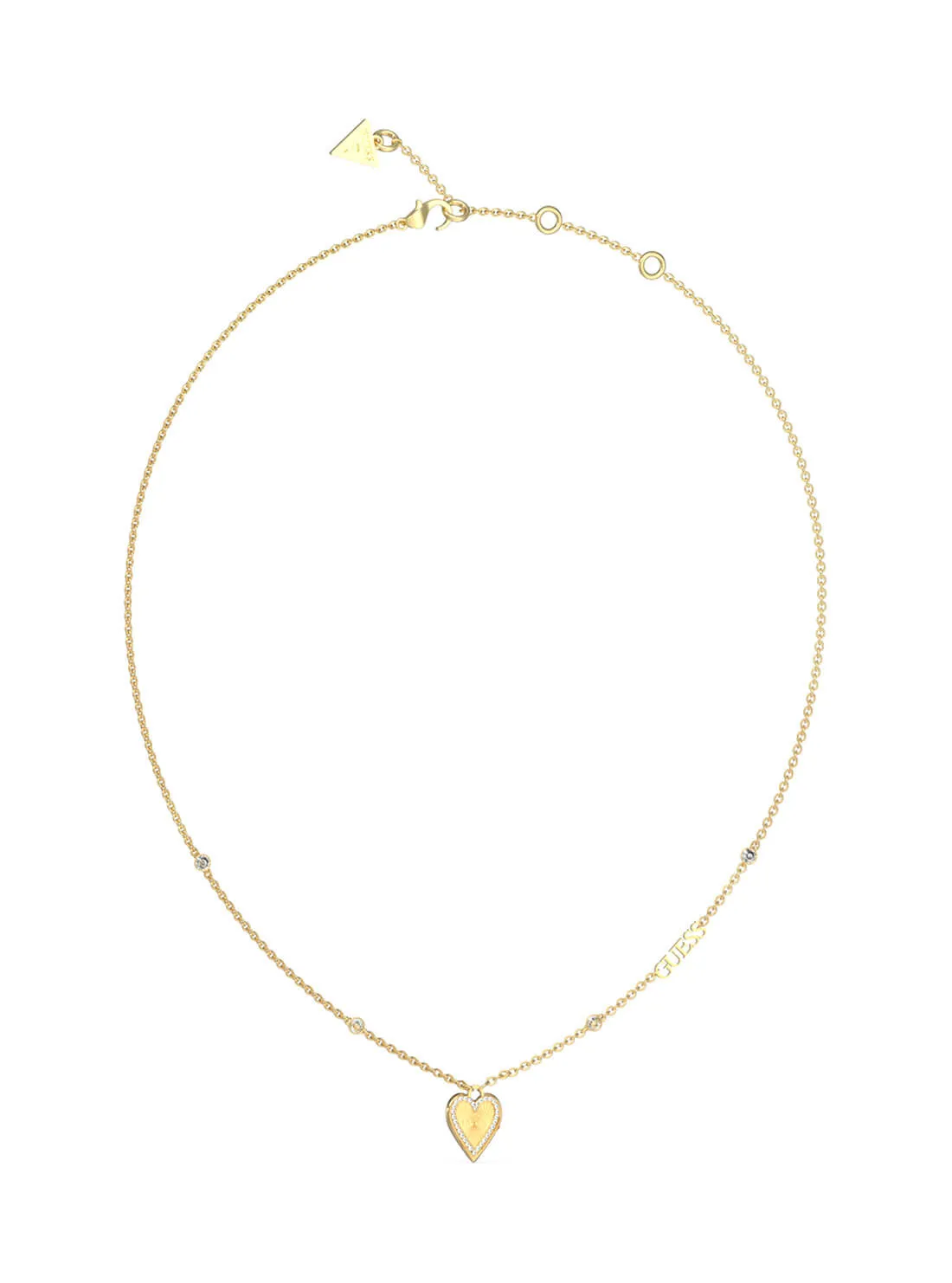 Gold Logo Love Me Tender Heart Necklace Guess