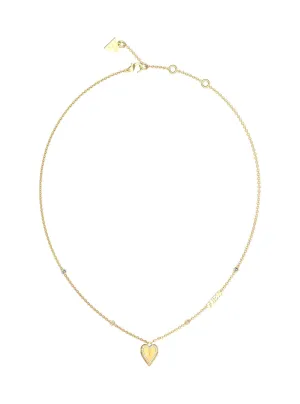 Gold Logo Love Me Tender Heart Necklace Guess