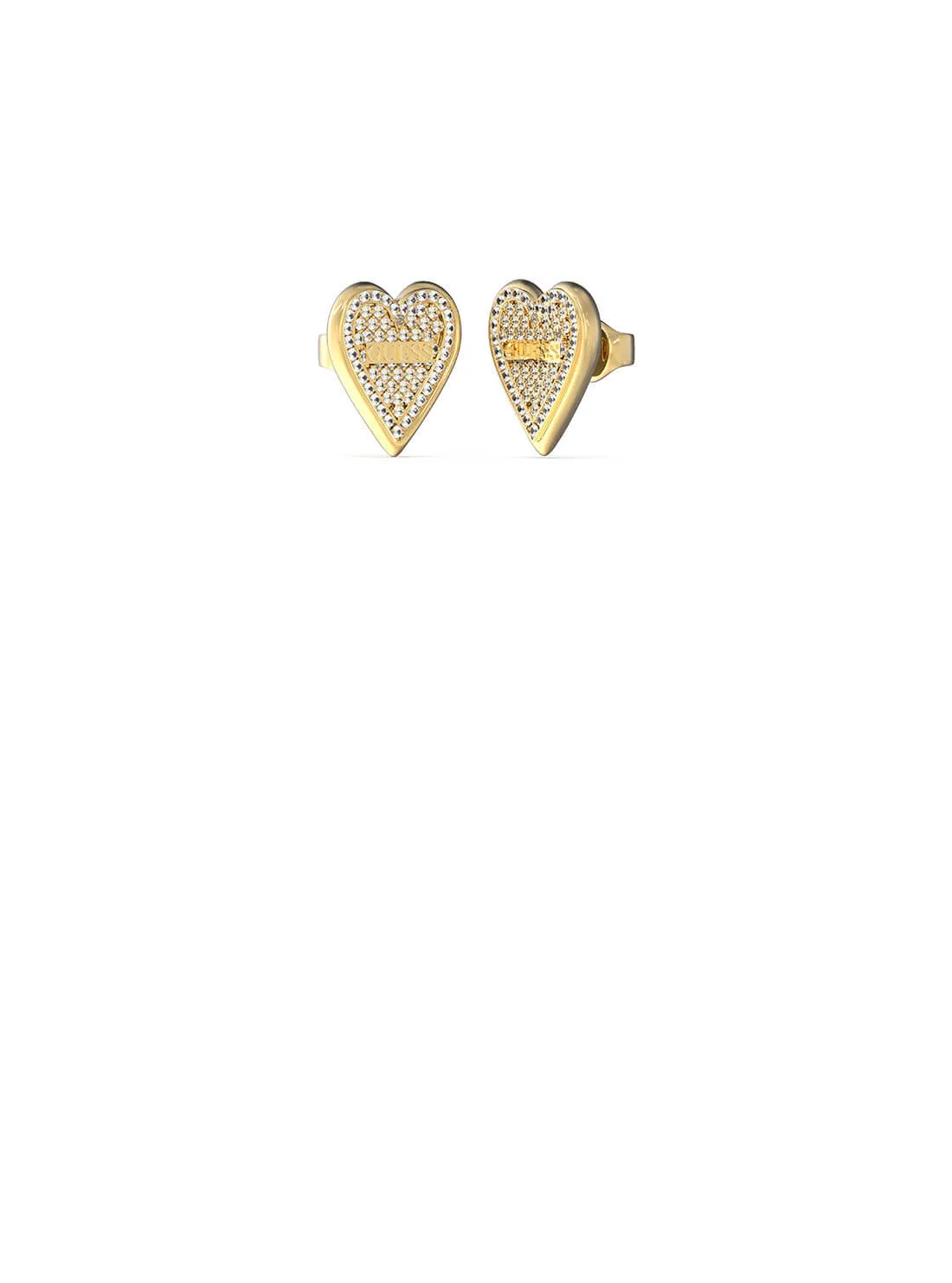 Gold Love Me Tender Glitter Stud Earrings Guess