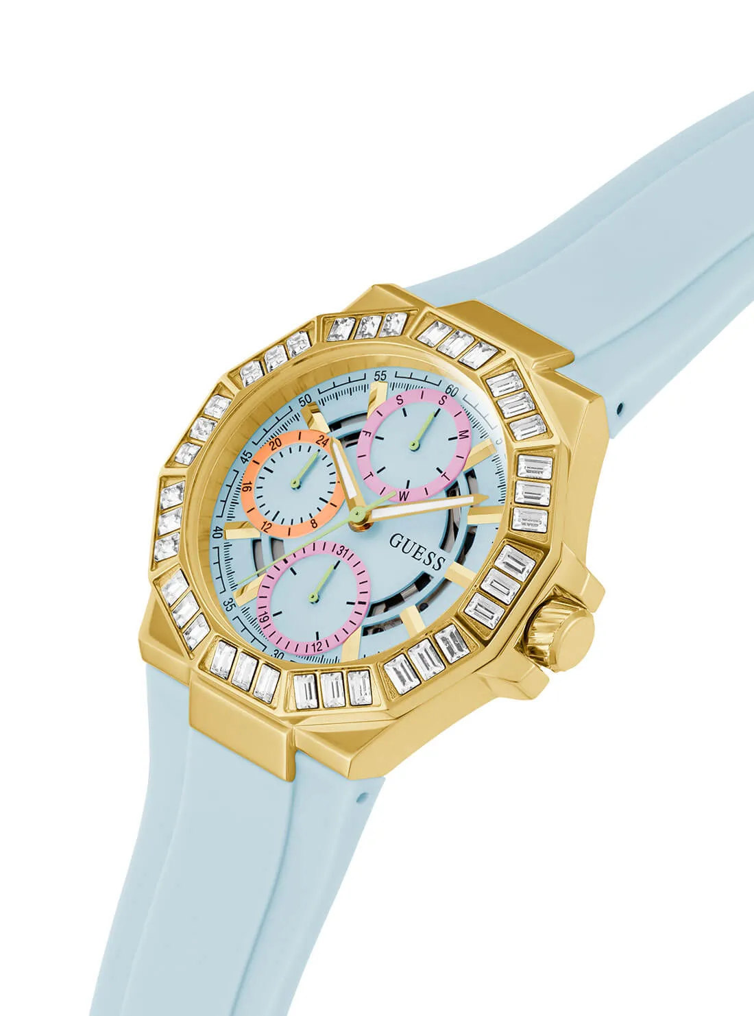 Gold Selene Crystal Silicone Watch Guess