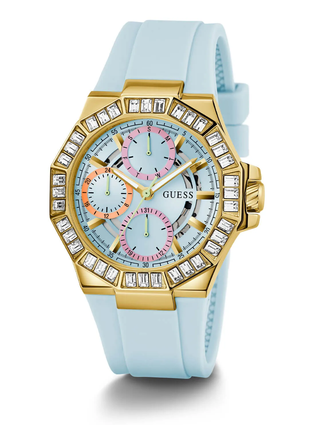 Gold Selene Crystal Silicone Watch Guess