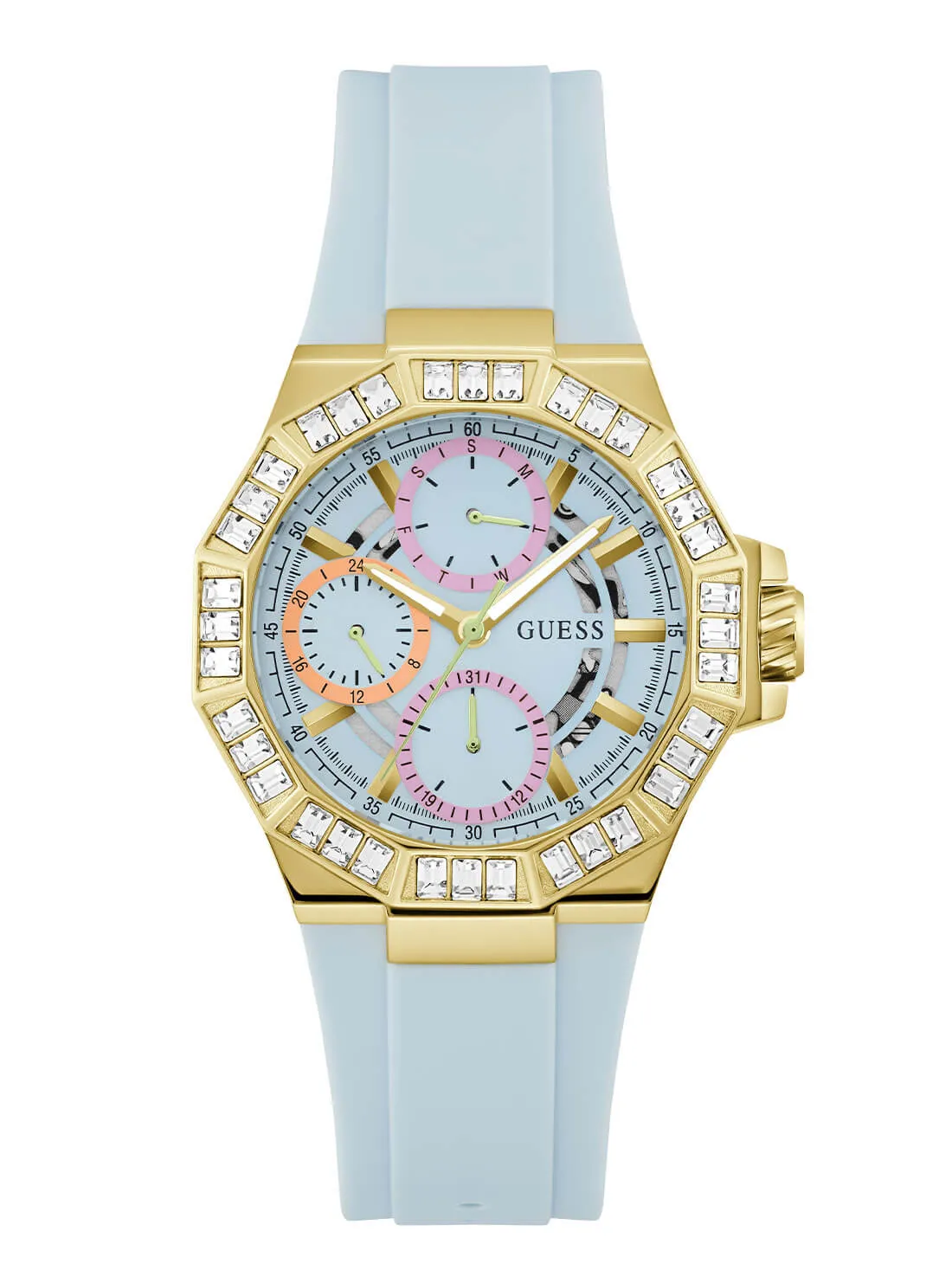 Gold Selene Crystal Silicone Watch Guess