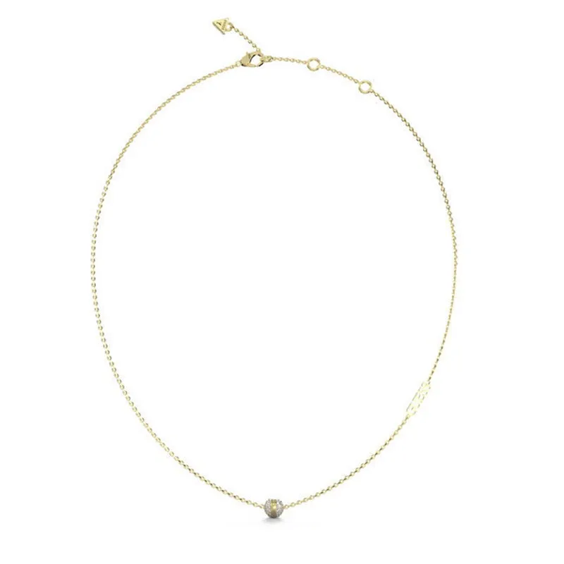 Guess Gold Tone Crystal Bead Necklace JUBN04455JWYGT
