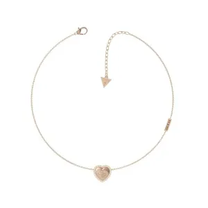 Guess That's Amore Heart Logo Necklace UBN01066JWRG