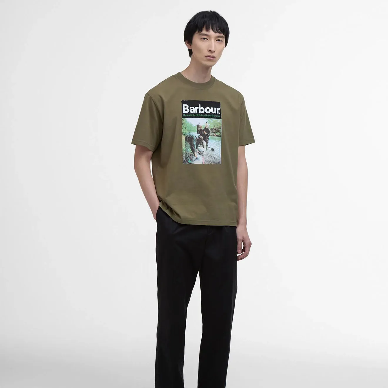 Hot Deal Barbour All-Weather Graphic Fit T-Shirt Mid Olive  Stylish & Comfortable