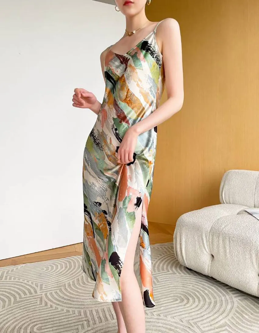 Hot Deal Spaghetti Strap Side Slit Slim Dress  Dont Miss Out!