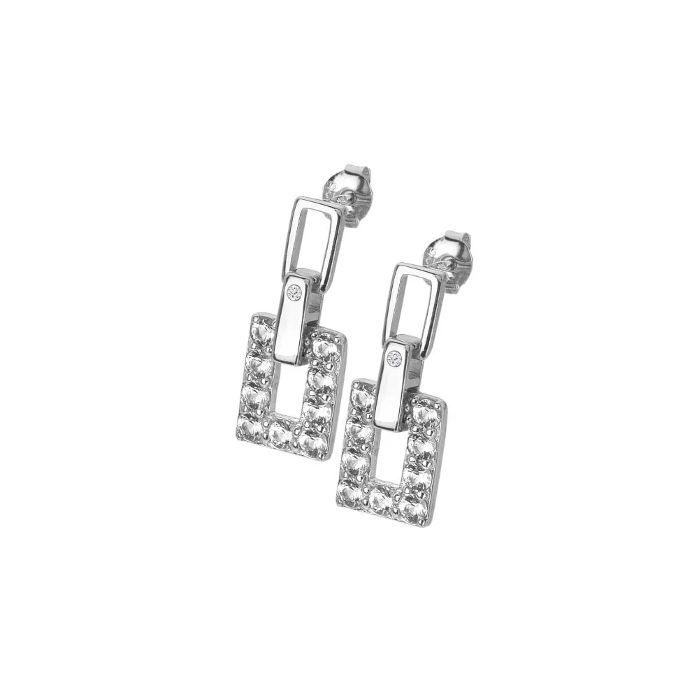 Hot Diamonds Echo White Topaz Drop Earrings DE716