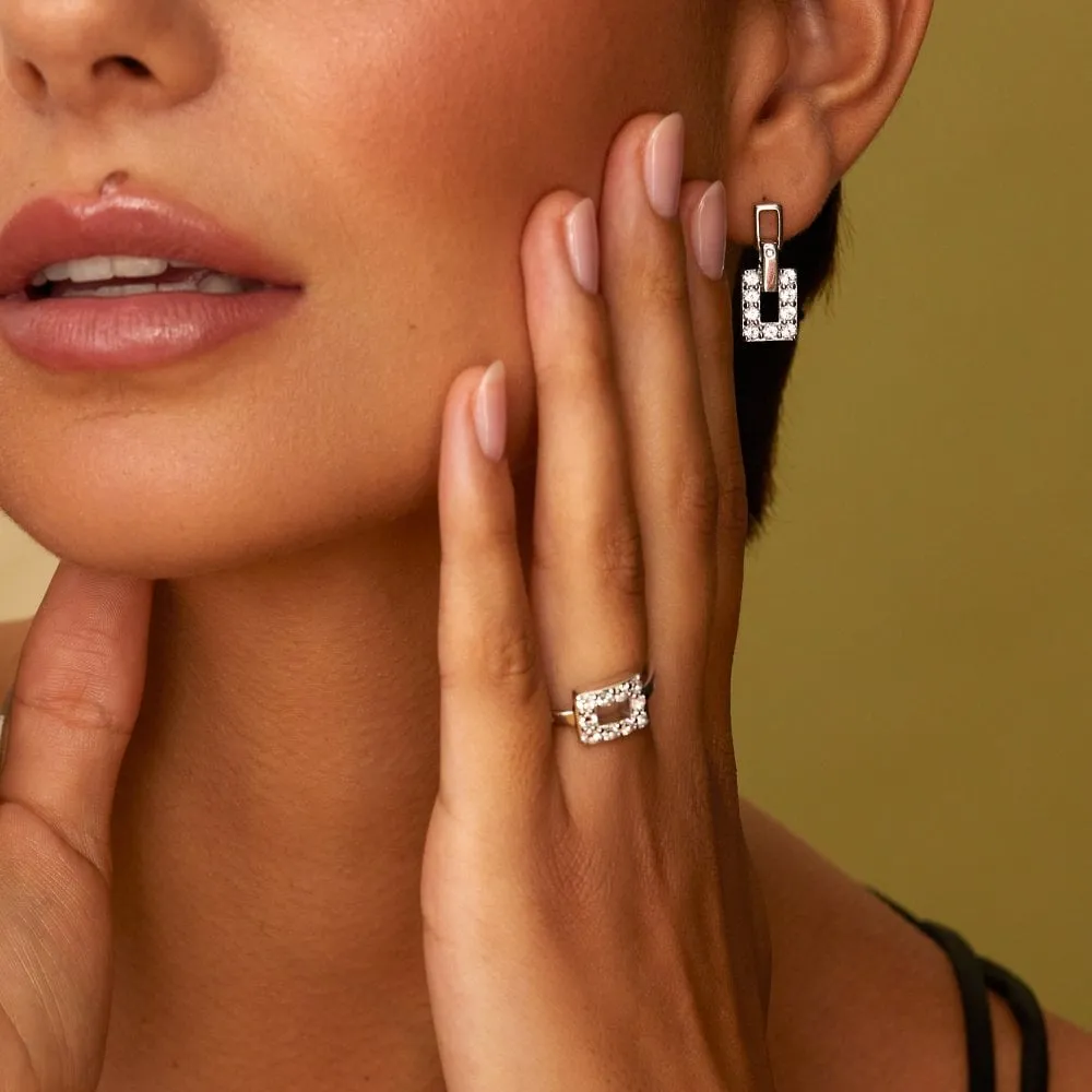 Hot Diamonds Echo White Topaz Drop Earrings DE716