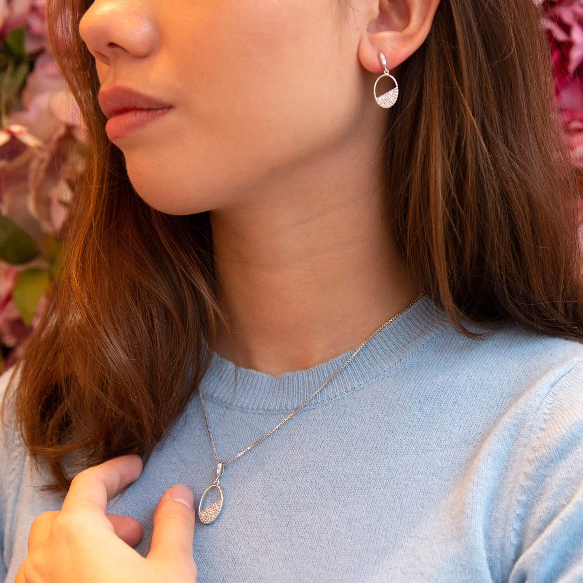 Hot Diamonds Horizon Oval Silver Pendant DP767